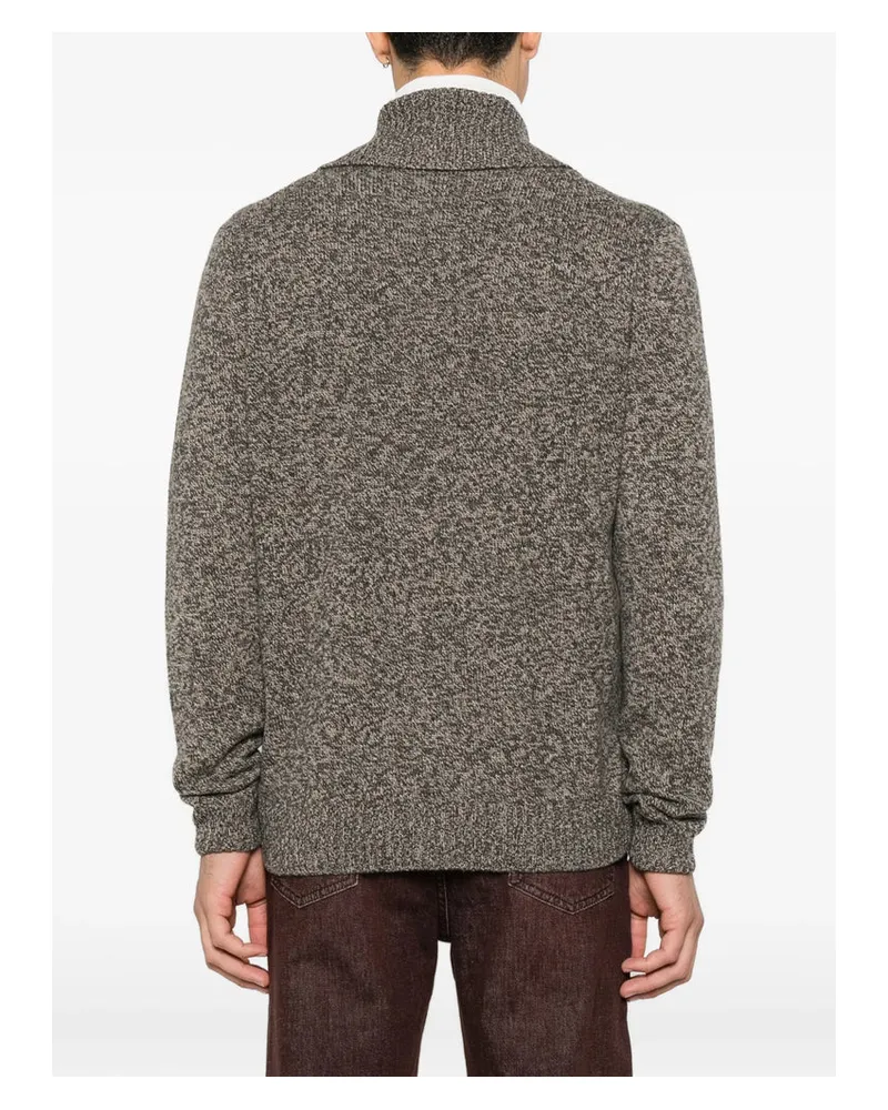 Zanone Virgin Wool Zip-Up Cardigan — Gray 