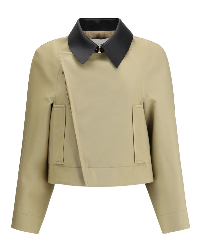 Givenchy Cropped Caban Cotton-Wool Jacket — Beige Beige