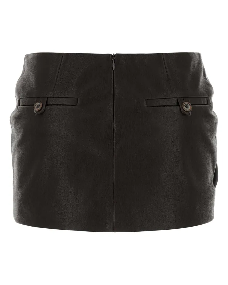 Magda Butrym Women's Dark Brown Leather Mini Skirt Gonne Brown