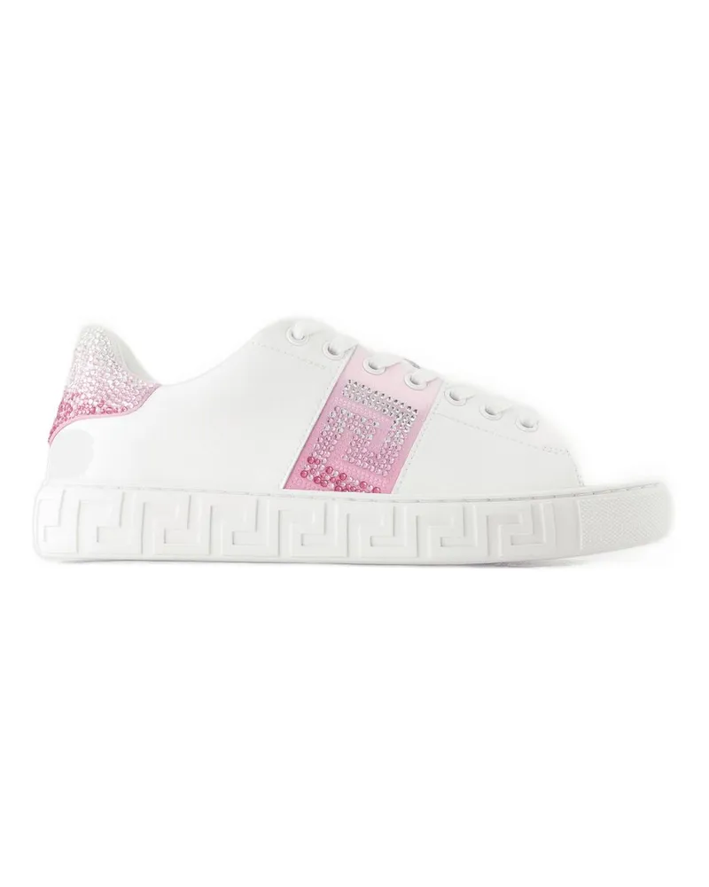 Versace Women's Free Bio Sneakers -  Silk White Shoes White
