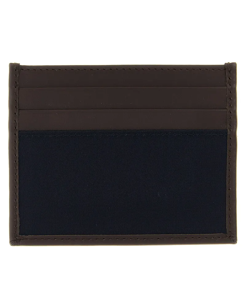 Prada Nylon and Leather Card Case — Brown Brown