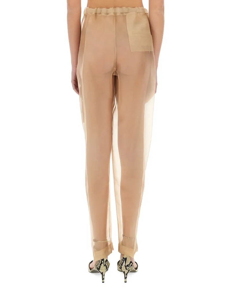 KHAITE Silk Trousers — Beige Beige