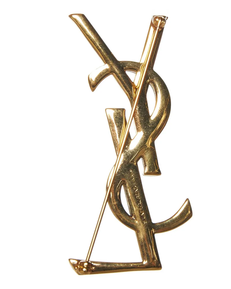 Saint Laurent Women's Brooch Opyum Gold Brass Brooches & Pins Gold