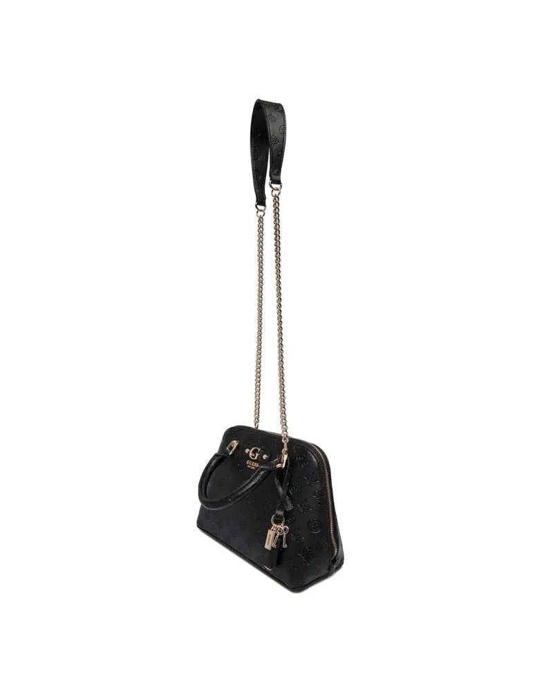 Guess Women's Satchel Black Logo Polyurethane Satchel-bags Black