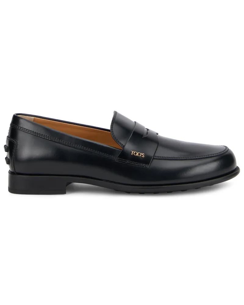 TOD'S Women's Leather Moccasins Black Calfskin Loafers Black