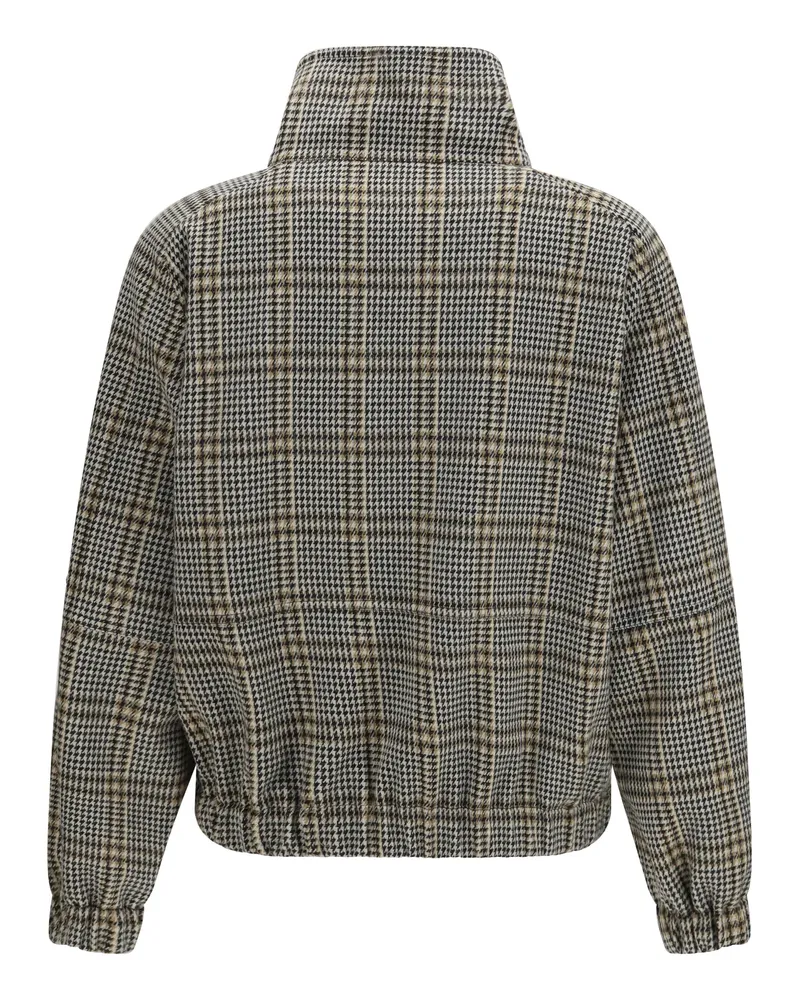 Fabiana Filippi Check Jersey Bomber Jacket — Gray Gray