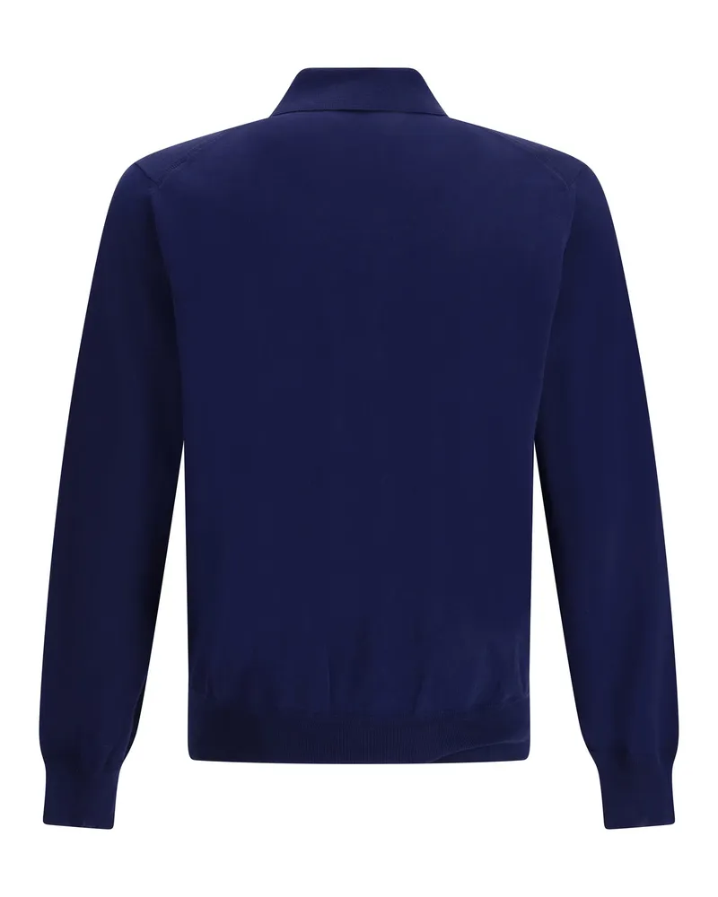 Tom Ford Men's Long-Sleeve Polo Ocean Cavern Cotton Shirts T-shirts And Polos Navy