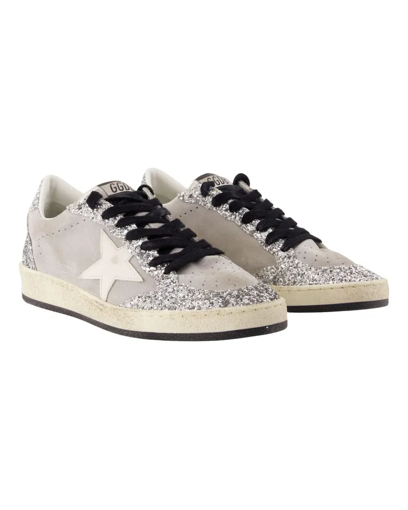 Golden Goose Women's Ball Star Sneakers -  Leather Grey Calfskin Shoes Gray