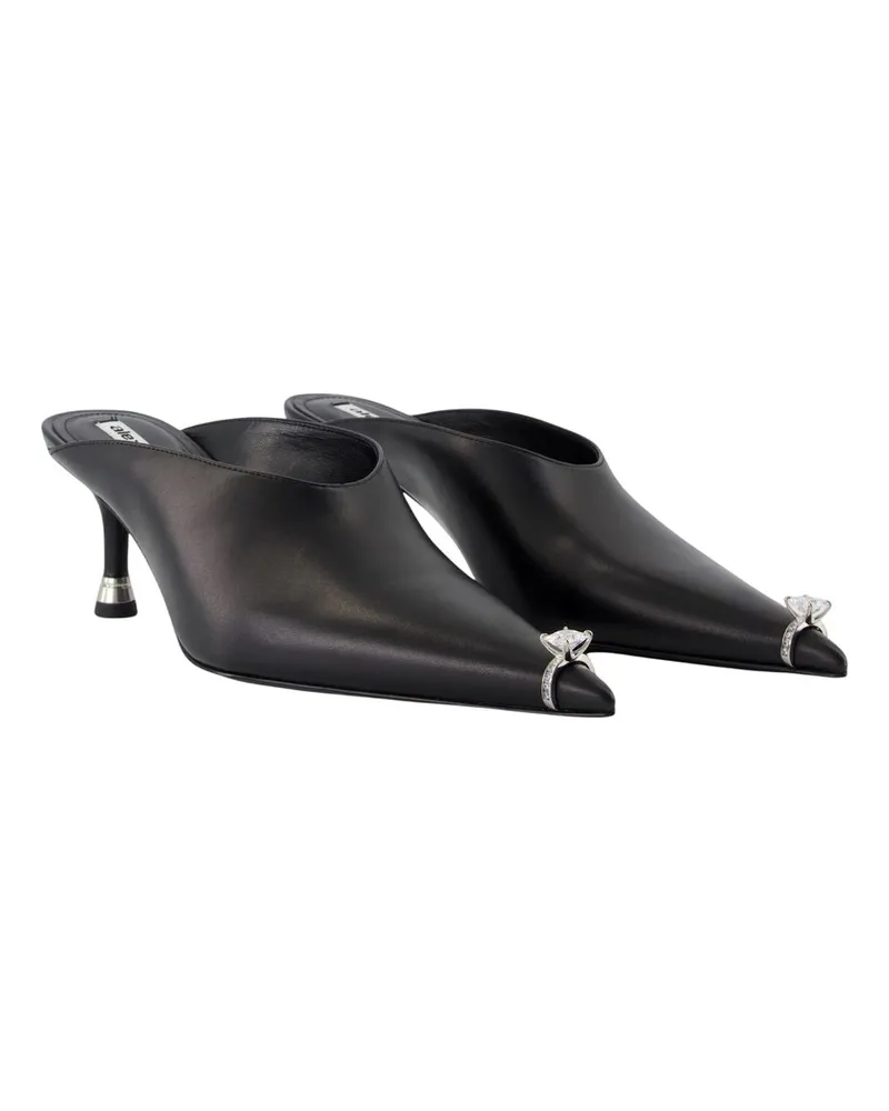 Alexander Wang Women's Akilita Sandals -  Leather Black Calfskin Shoes Mules Black