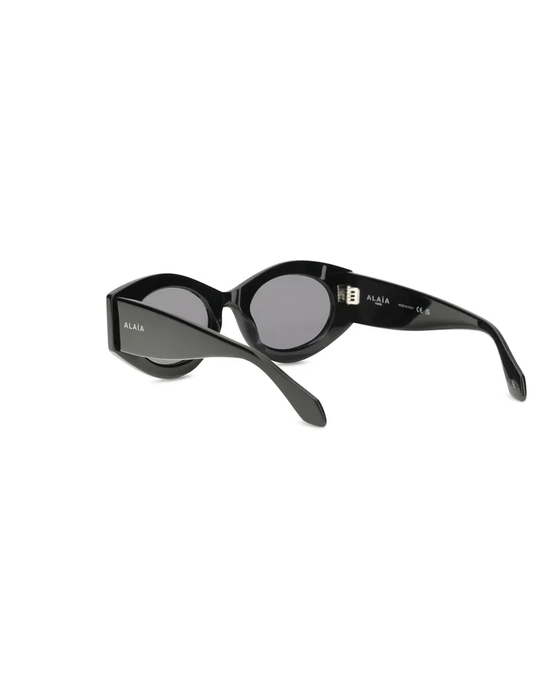 Alaïa Women's Sunglasses Oval Black-Grey Black-Black-Grey Acetate Black/black/grey Black