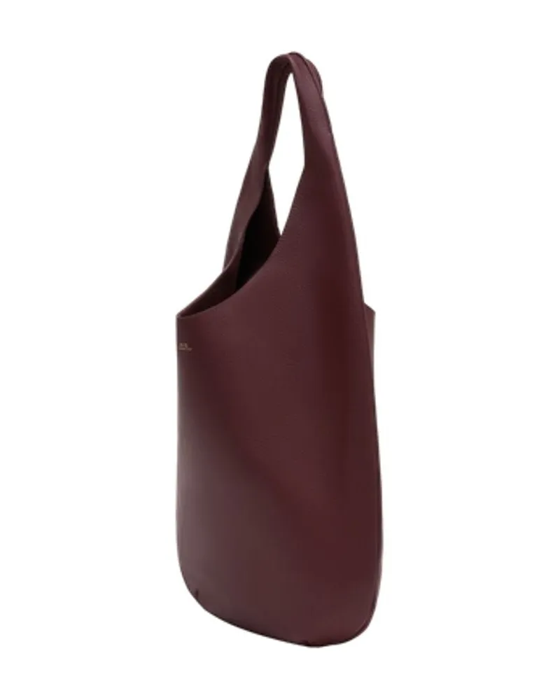 A.P.C. Women's Le Neige Shopper Bag -  Leather Red Burgundy Cowhide Shoulder-Hobo-Bags Burgundy
