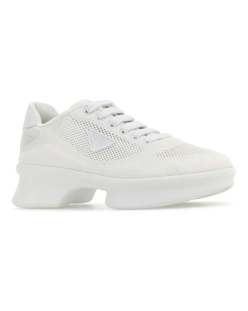 Prada Women's White Mesh Sneakers Bianco White
