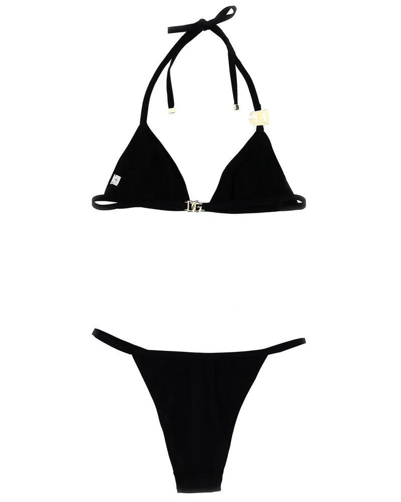 Dolce & Gabbana Logo-Detailed Stretch Bikini — Black Black