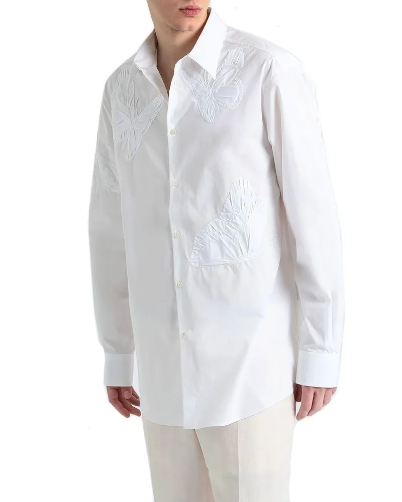 Valentino Garavani Men's White Cotton Dress Shirt White