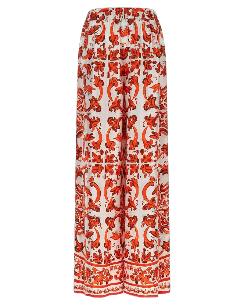 Dolce & Gabbana Women's Orange Silk Flared Pants Orange