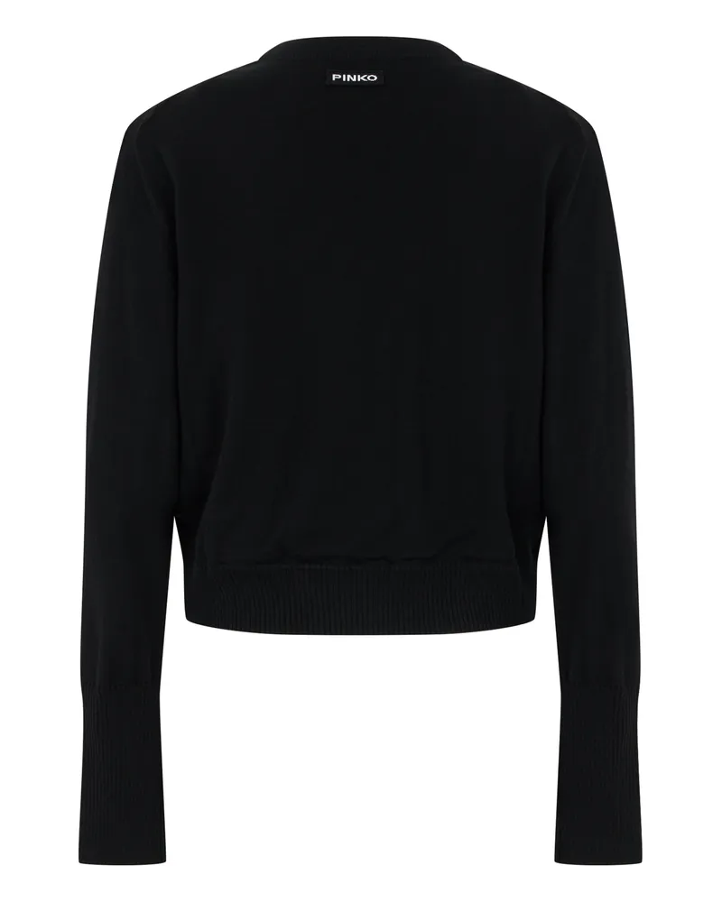 Pinko Wool with Decorative Buttons Sweater — Black Black