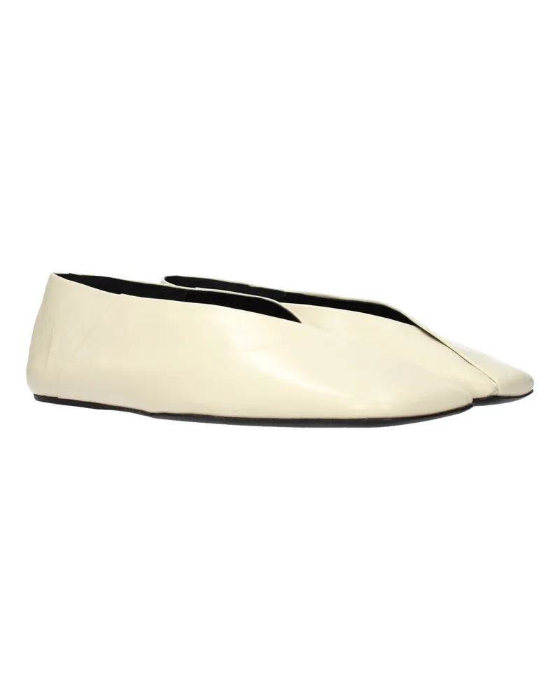 Jil Sander Leather Ballet Ballet Flats — Beige Beige