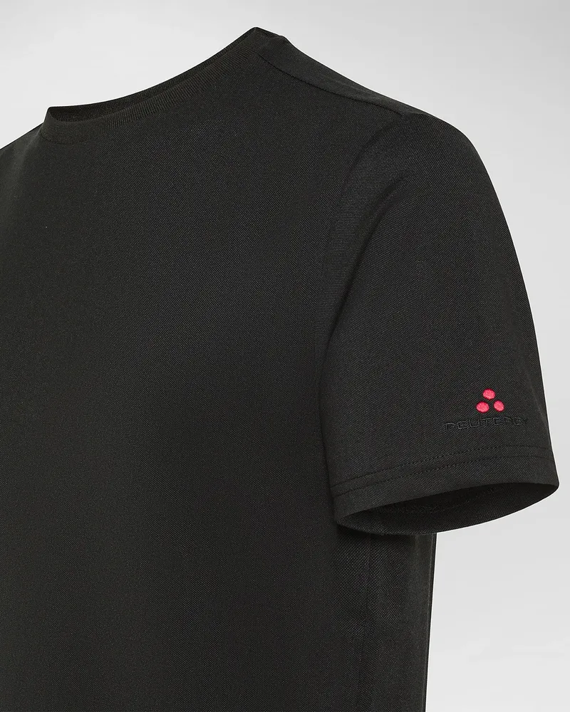 Peuterey Piquet Stretch T-Shirt — Black Black