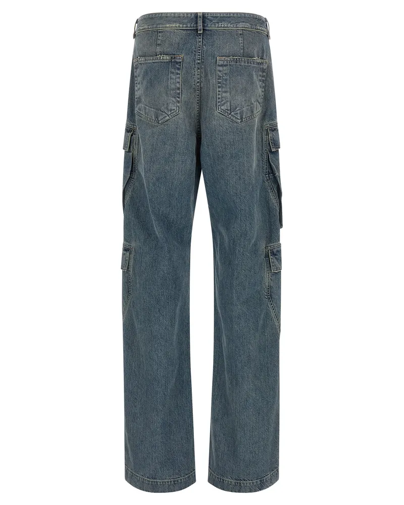 DRKSHDW by Rick Owens Men's Blue Cotton Cargo Pants Blue