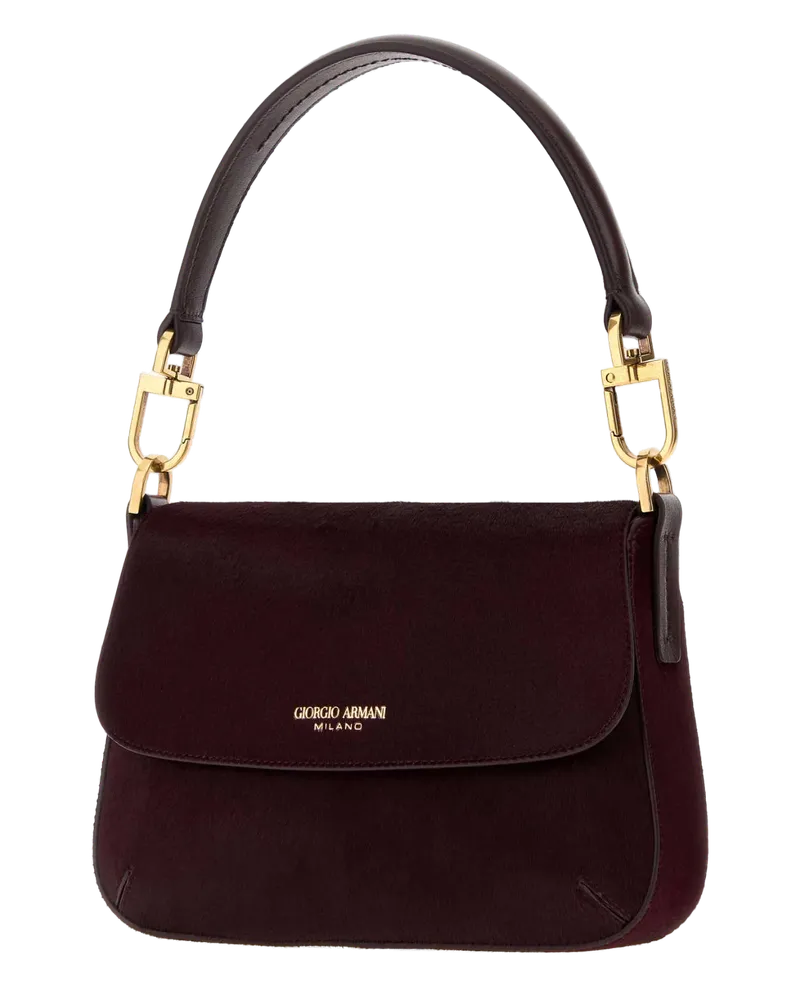 Giorgio Armani Leather Shoulder Bag — Purple Purple