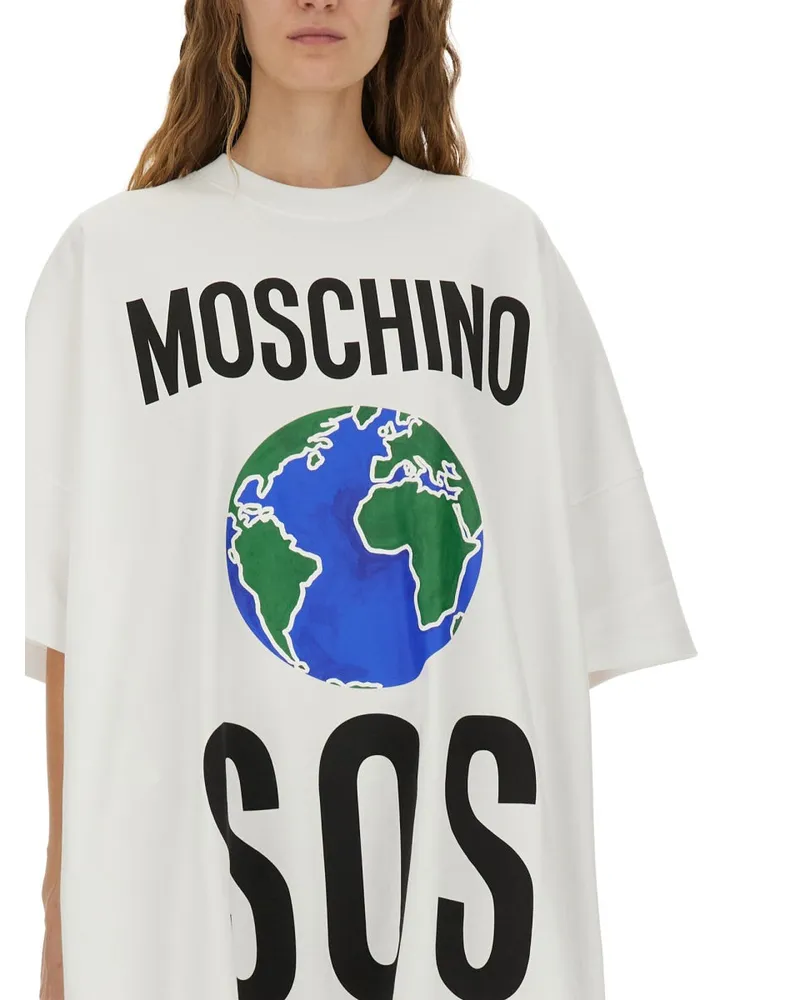 Moschino Cotton Interlock Dress — White White