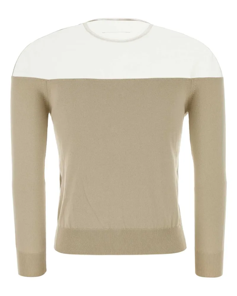 Maison Margiela Women's Sand Cotton Blend Sweater Beige Exterior: Nylon Maglieria Beige
