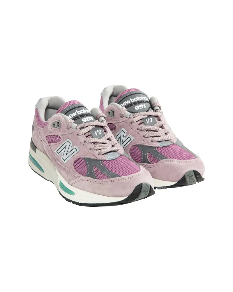New Balance Suede & Mesh Sneakers — Pink Pink
