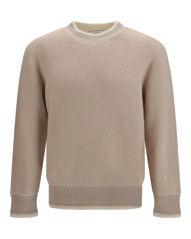 Laneus Merino Wool and Cashmere Sweater — Beige Beige