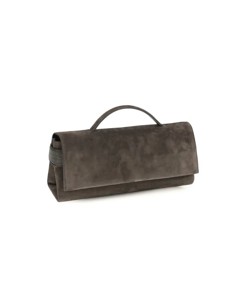 Brunello Cucinelli Suede Clutch — Brown Brown