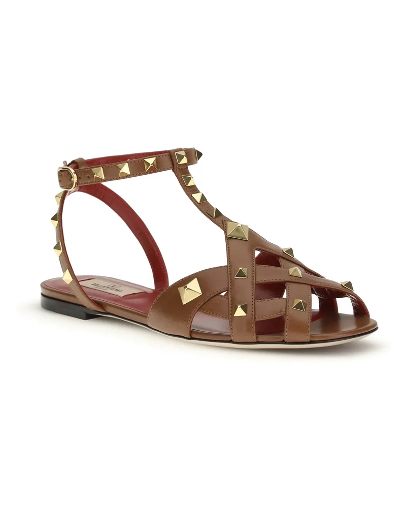 Valentino Garavani Women's Sandals Studdy Tobacco Brown