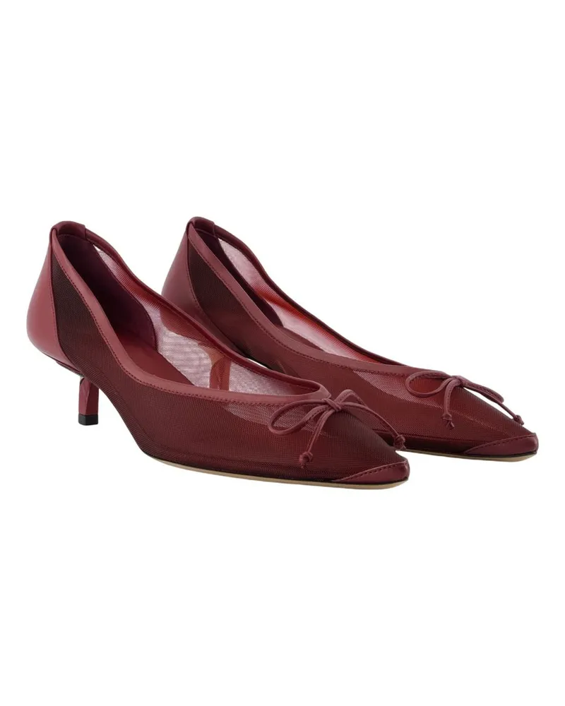 Jacquemus Women's Tourni B Pump Burgundy Calfskin Burgundy