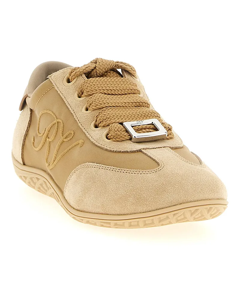 Roger Vivier Viv Low Sneaker — Beige Beige