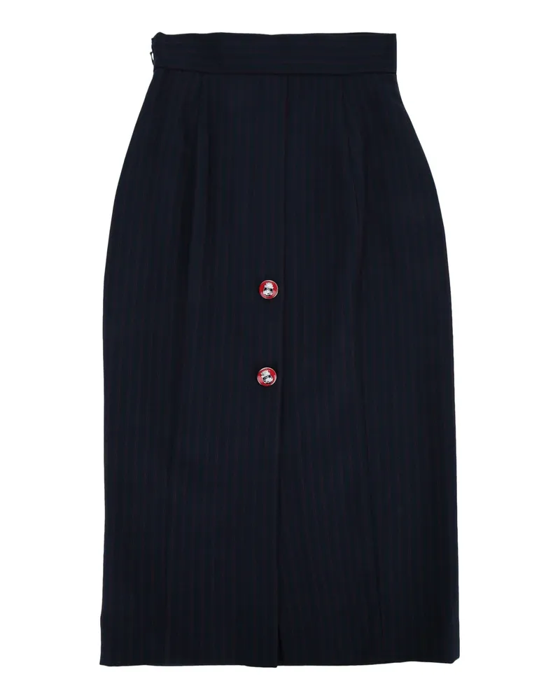 Elisabetta Franchi Pleated Wool Skirt — Black Black