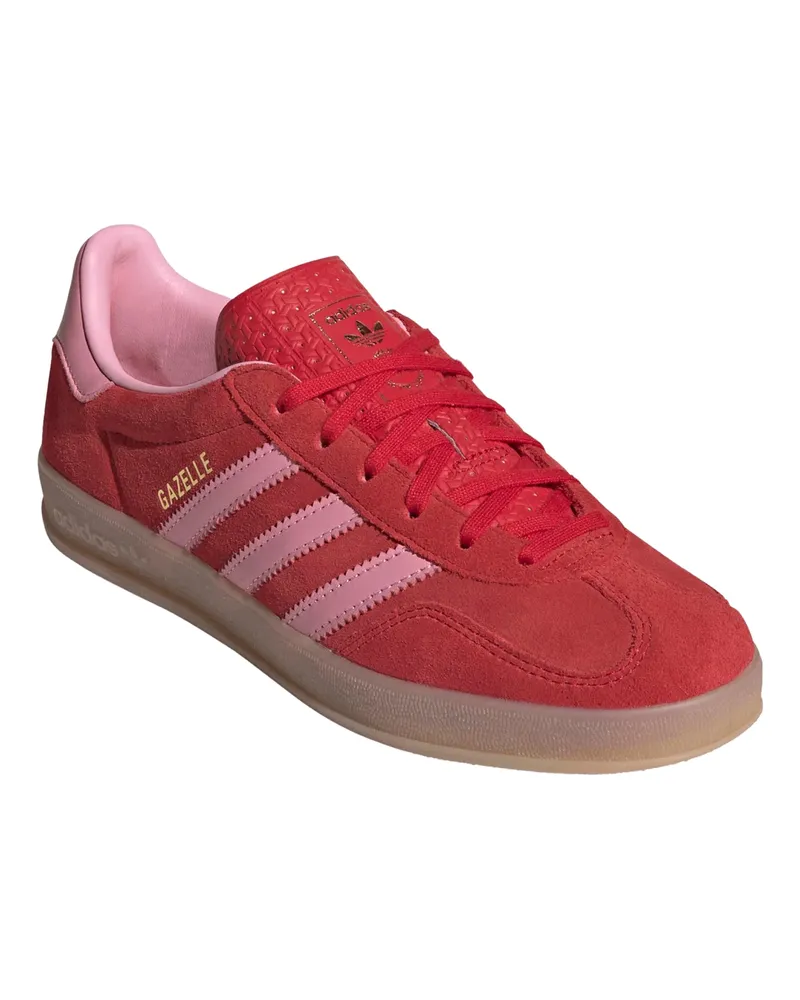 adidas Women's Sneakers Gazelle Indoor W Better Scarlet-Light Pink-Gum Trainers Scarlet/light Pink/gum 