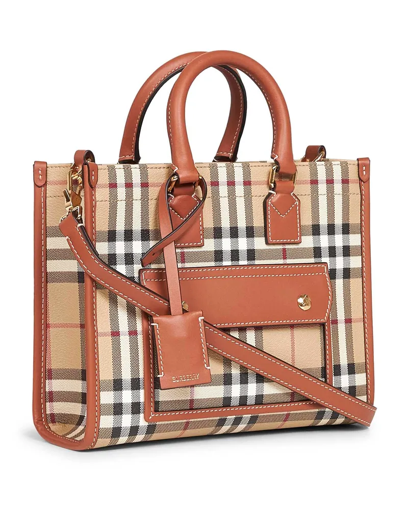 Burberry Women's Archive Beige Freya Mini Tote Bag Polyurethane Handbags Hand Beige