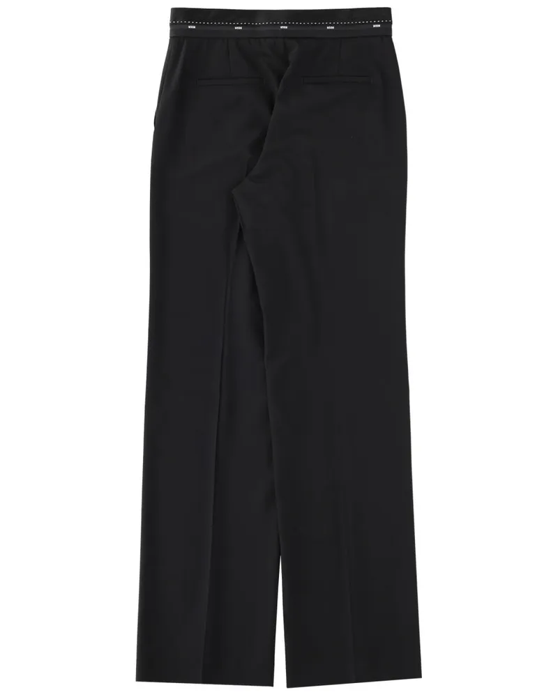 MSGM Wool-Blend Trousers — Black Black