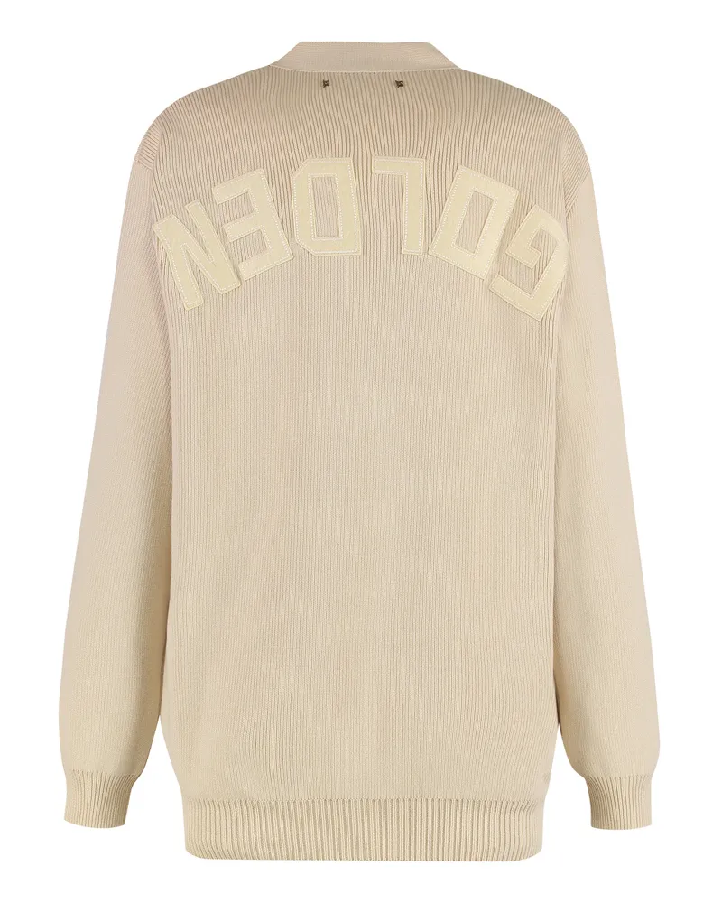 Golden Goose Women's Beige Cotton V-Neck Cardigan Cardigans Sweater Beige