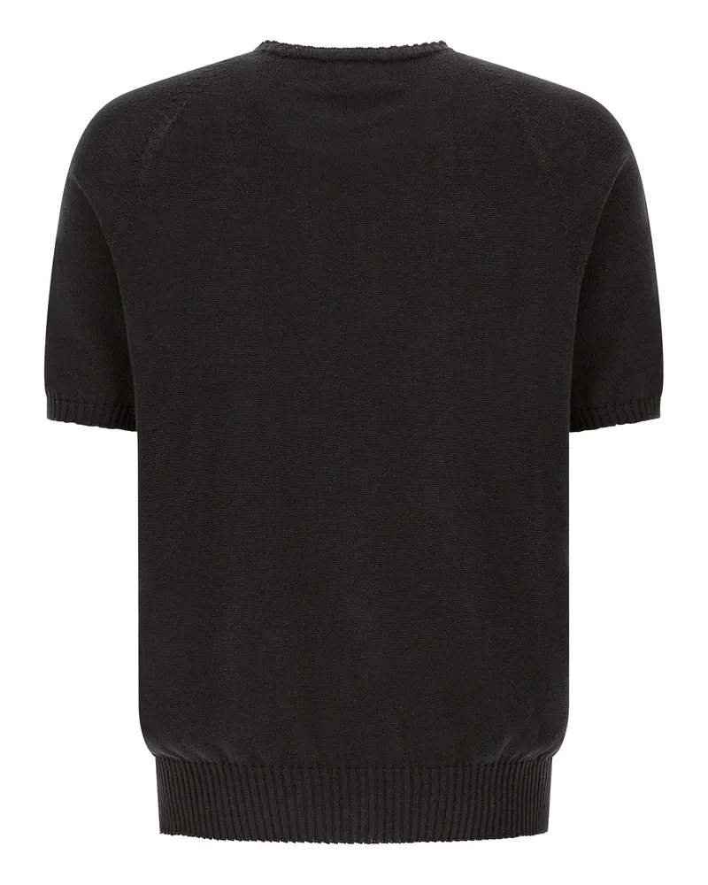 MA'RY'YA Cotton Crew Neck Sweater — Black Black