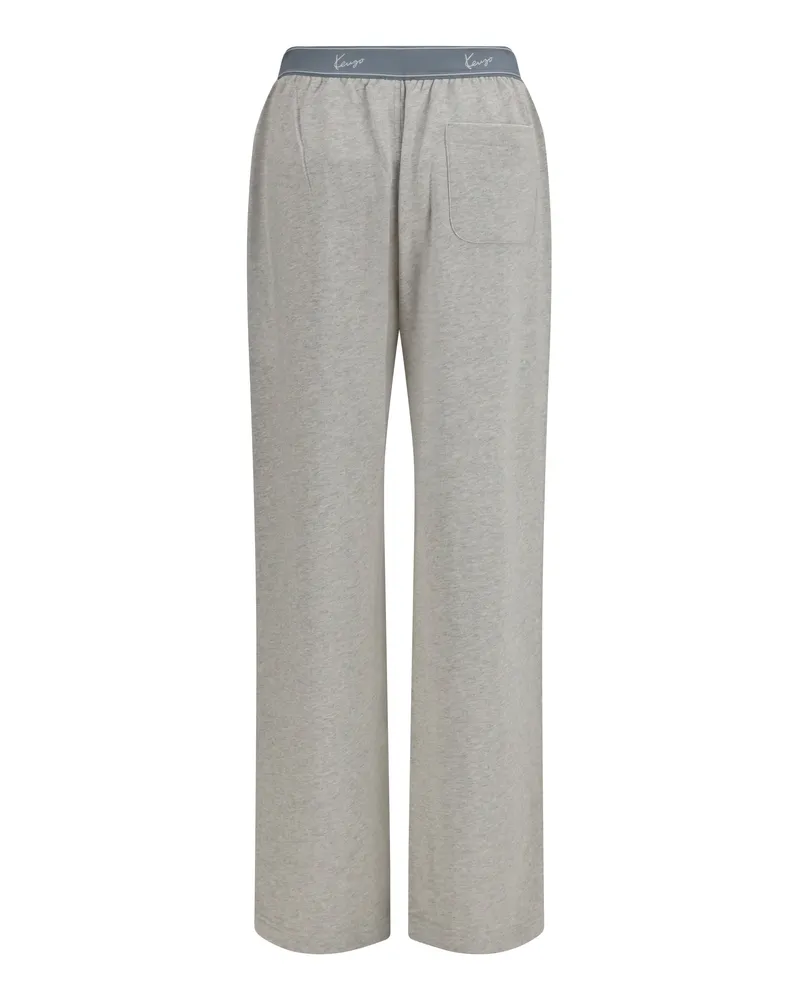Kenzo Women's Signature Stretch Cotton Pants Gris Clair Trousers Gray