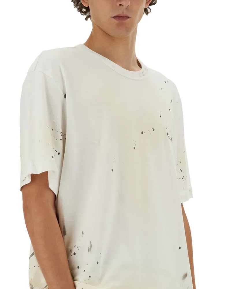 Helmut Lang Printed Cotton T-Shirt — White White