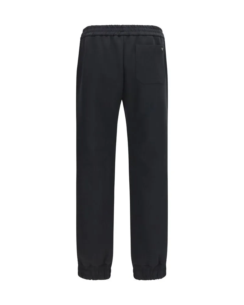 Valentino Garavani Men's Black Cotton Joggers (workout Pants Black