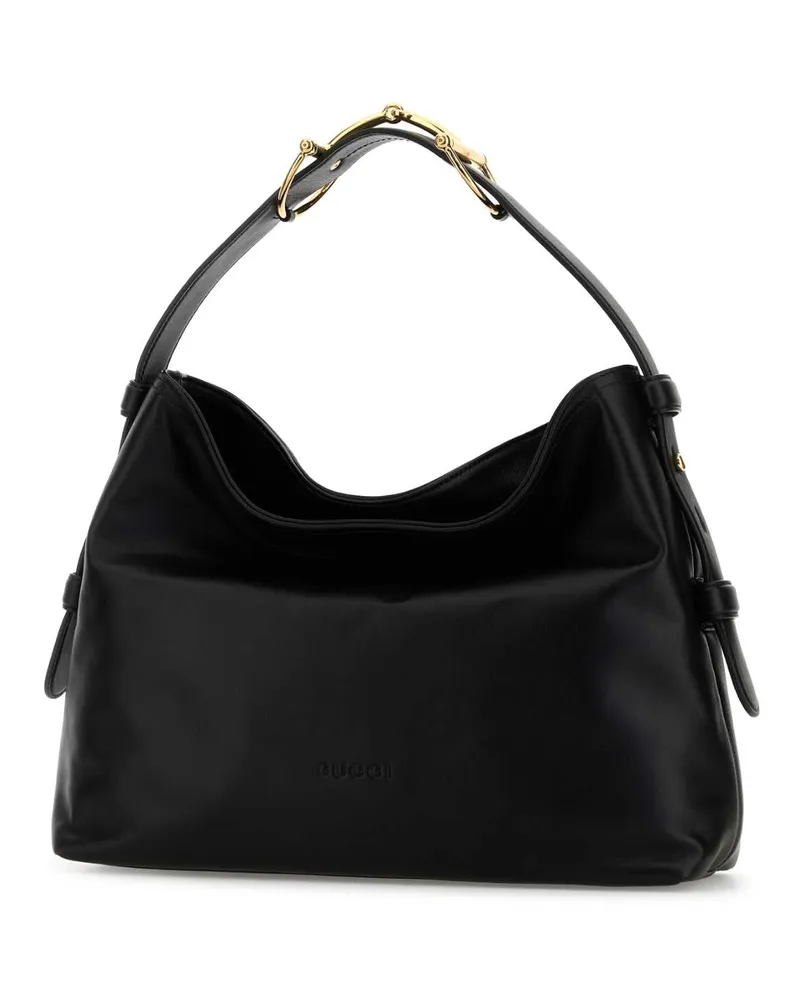 Gucci Women's Black Leather Medium  Beatrix Shopping Bag Nero Borse A Mano Black