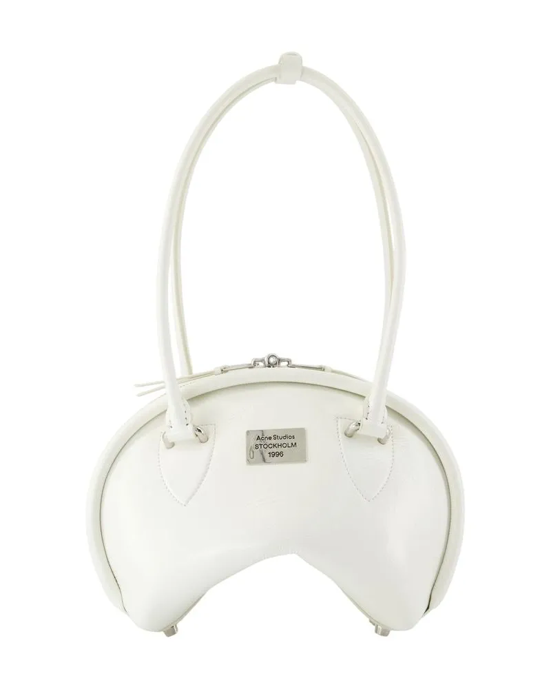 Acne Studios Women's Bowlina Small R Purse -  Leather White Calfskin Bags Handbags-Purses White