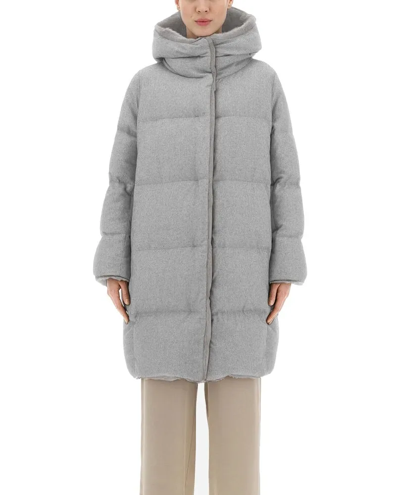 Herno Women Gray Cashmere Coat Clothing Gray