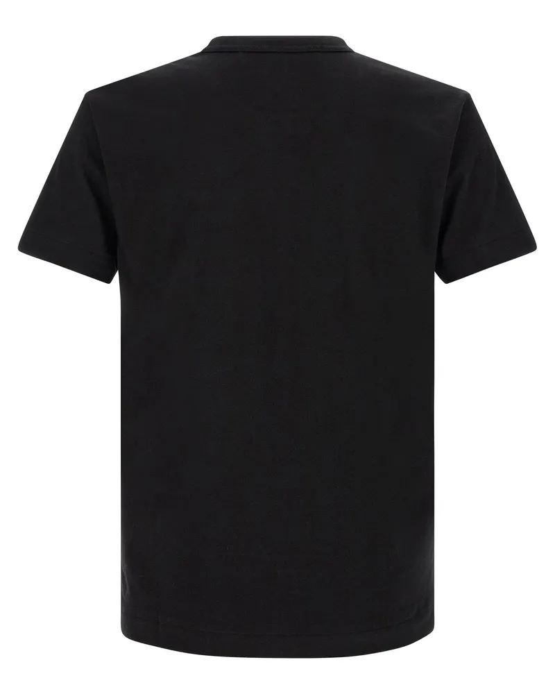 Comme des Garçons Heart-Patch Embroidered T-Shirt — Black Black
