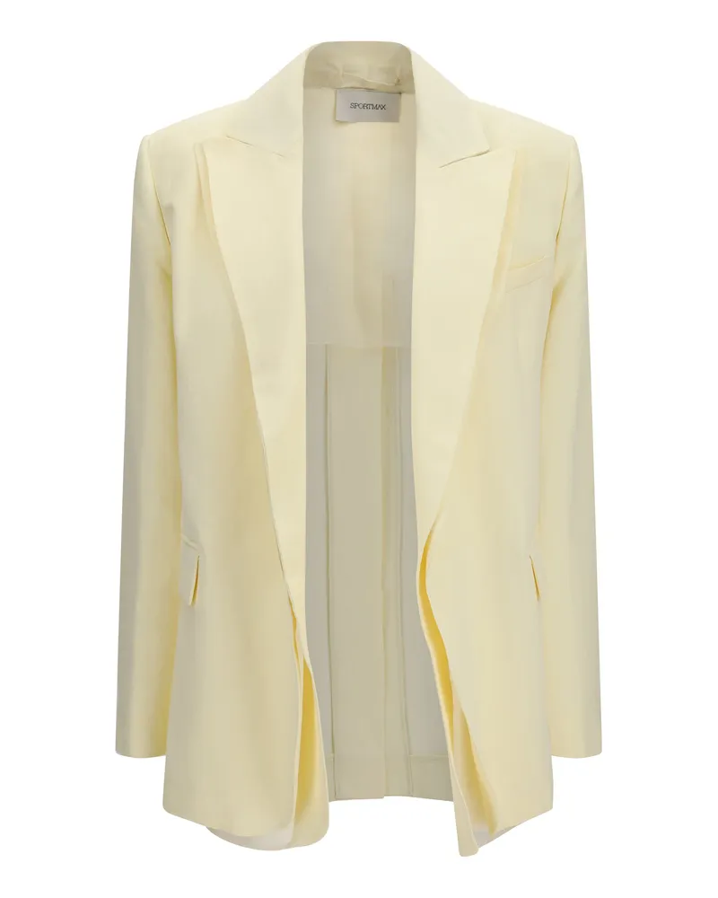 Max Mara Double-Collar Viscose Blazer — Yellow Yellow