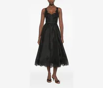 Lace-Trim Corset Dress — Black