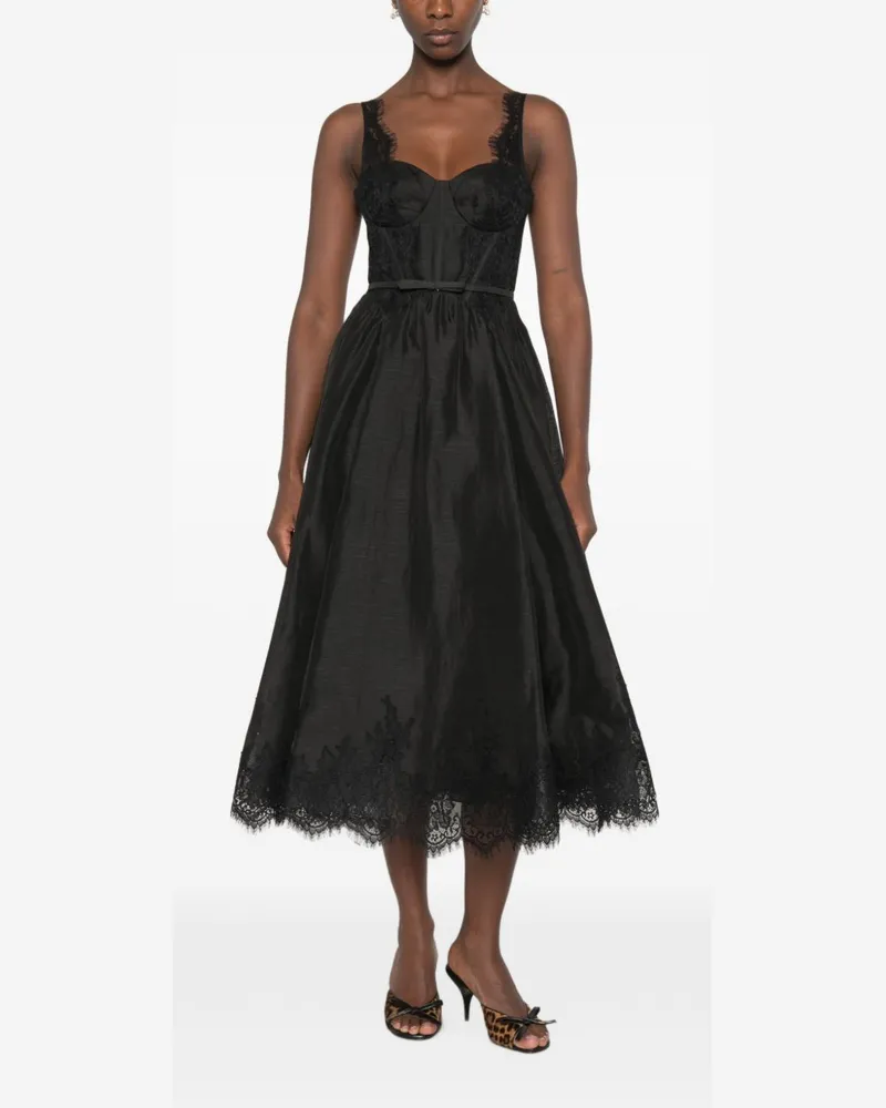 Zimmermann Lace-Trim Corset Dress — Black Black
