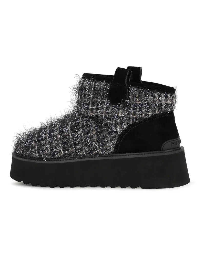 Pinko Women's Ankle Boots Pewter Tweed Upper: Fabric Black