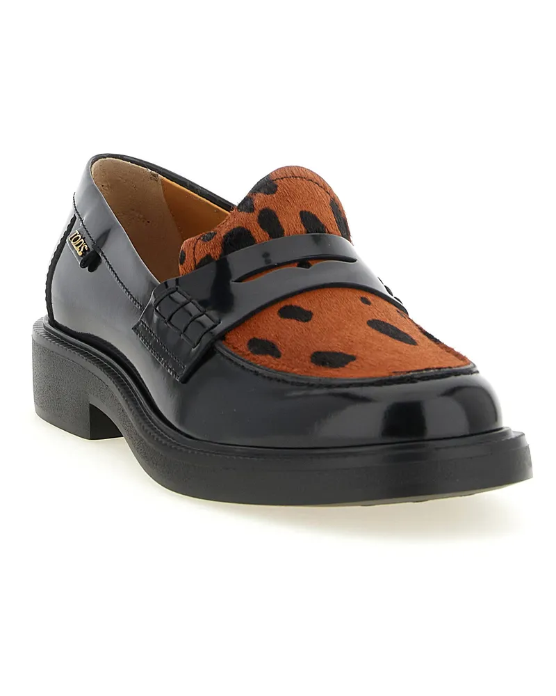 TOD'S Pony Hair Leopard-Print Loafer — Black Black